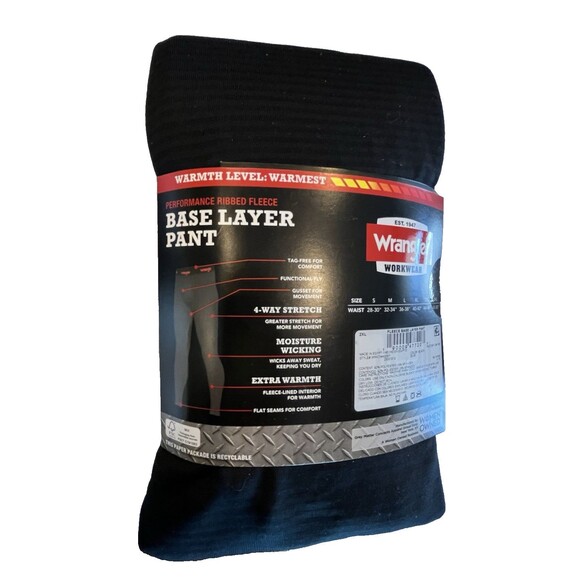 Wrangler Base layer Pant NEW WITH TAGS Mens Sz 2XL Nylon Black Workwear Outdoor - Picture 3 of 4